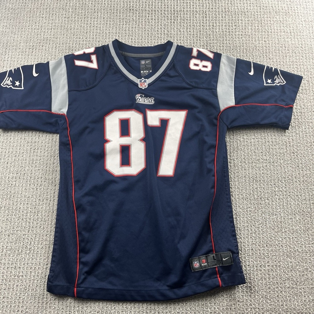 Nike New England Patriots Rob Gronkowski 87 Jersey Youth Boys Large Blue NFL